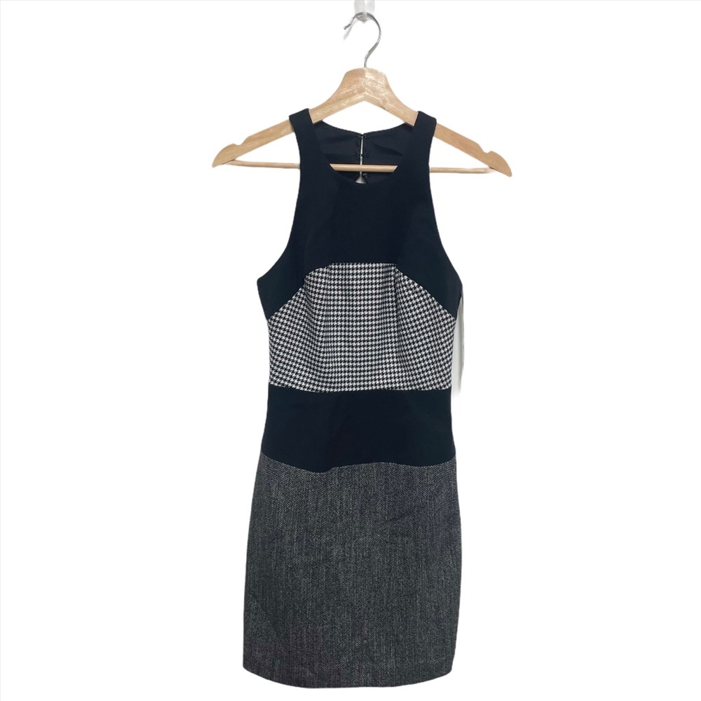 Black Halo High Neck sleeveless Sheath Dress